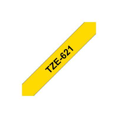 Brother TZe-621 Laminated Tape Black on Yellow TZe 8 m 9 cm