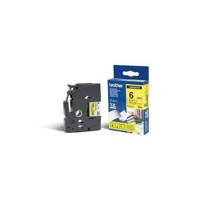 Brother TZe-611 Laminated Tape Black on Yellow TZe 8 m 6 cm