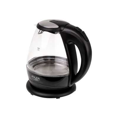 Kettle Adler Kettle AD 1224 Standard 2000 W 1.5 L Glass 360 rotational base Black