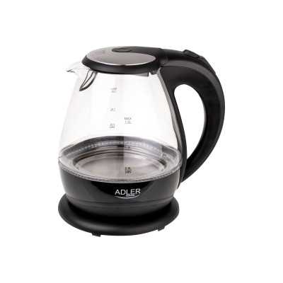 Kettle Adler Kettle AD 1224 Standard 2000 W 1.5 L Glass 360 rotational base Black