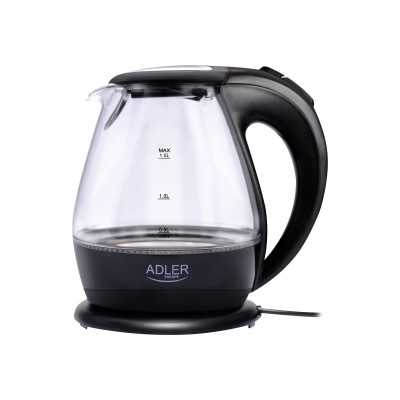 Kettle Adler Kettle AD 1224 Standard 2000 W 1.5 L Glass 360 rotational base Black