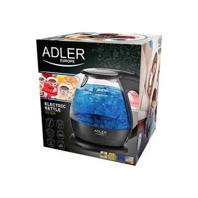 Kettle Adler Kettle AD 1224 Standard 2000 W 1.5 L Glass 360 rotational base Black