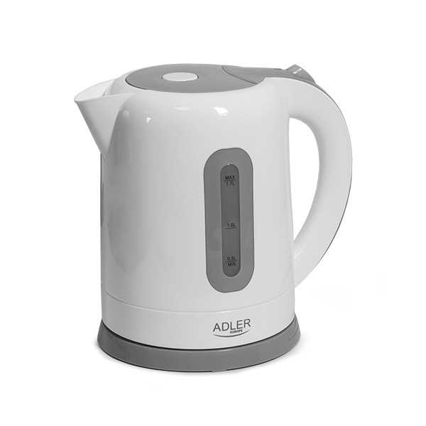 Adler Kettles AD 1234 Standartinis virdulys 2200 W 1,7 L Plastikinis 360 rotacinis pagrindas Baltas