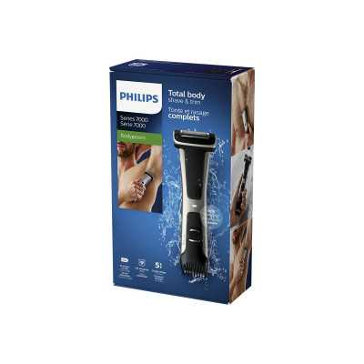 Philips Showerproof body groomer BG7025/15 Body groomer Number of length steps 5 Black/Stainless