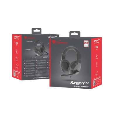 GENESIS ARGON 100 Gaming Headset, On-Ear, Wired, Microphone, Black Genesis ARGON 100 Wired On-Ear