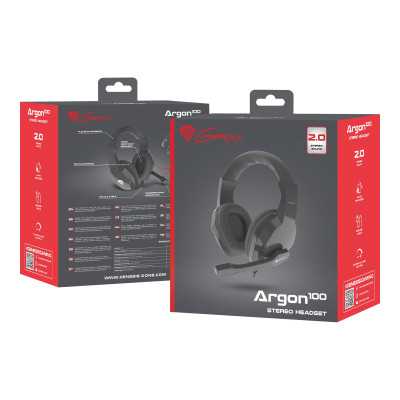 GENESIS ARGON 100 Gaming Headset, On-Ear, Wired, Microphone, Black Genesis ARGON 100 Wired On-Ear