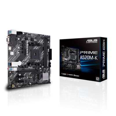 Asus PRIME A520M-K Processor family AMD Processor socket AM4 DDR4 Memory slots 2 Supported hard disk drive interfaces M.2, SATA 