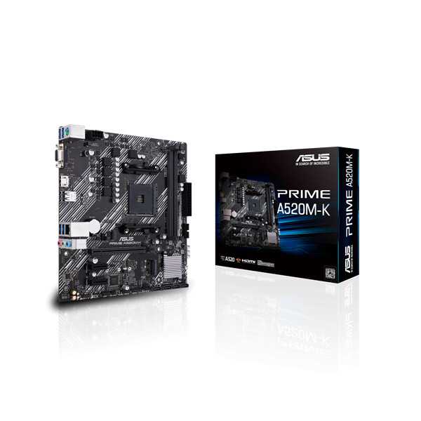 Asus PRIME A520M-K Processor family AMD Processor socket AM4 DDR4 Memory slots 2 Supported hard disk drive interfaces M.2, SATA 