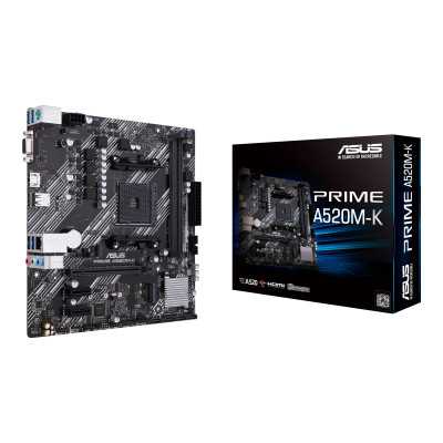 Asus PRIME A520M-K Processor family AMD Processor socket AM4 DDR4 Memory slots 2 Supported hard disk drive interfaces M.2, SATA 