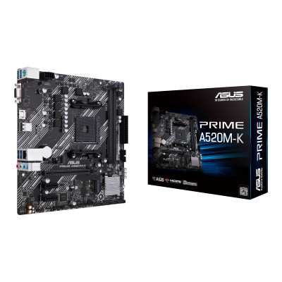 Asus PRIME A520M-K Processor family AMD Processor socket AM4 DDR4 Memory slots 2 Supported hard disk drive interfaces M.2, SATA 