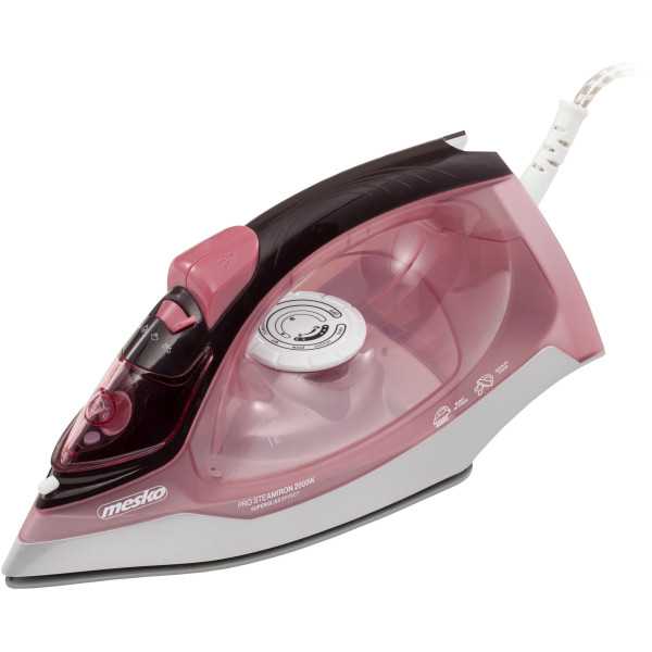 Mesko Iron MS 5028 garų lygintuvas 2600 W Nepertraukiamas garas 35 g/min Garo padidinimo našumas 60 g/min Rožinė/pilka