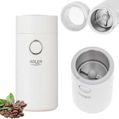 Adler Coffee grinder AD4446wg 150 W Coffee beans capacity 75 g Lid safety switch White