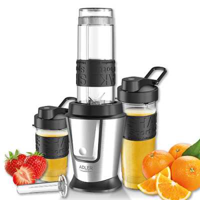 Adler Blender AD 4081 Tabletop 800 W Jar material BPA Free Plastic Jar capacity 0.57 and 0.4 L Ice crushing Black/Stainless stee