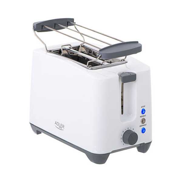 Adler Toaster AD 3216 Power 750 W Number of slots 2 Housing material Plastic White