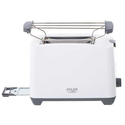 Adler Toaster AD 3216 Power 750 W Number of slots 2 Housing material Plastic White