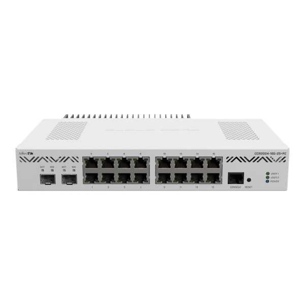 Mikrotik CCR2004-16G-2S+PC MikroTik Ethernet maršrutizatorius CCR2004-16G-2S+PC 10/100/1000 Mbit/s tinklelio palaikymas Nėra MU-