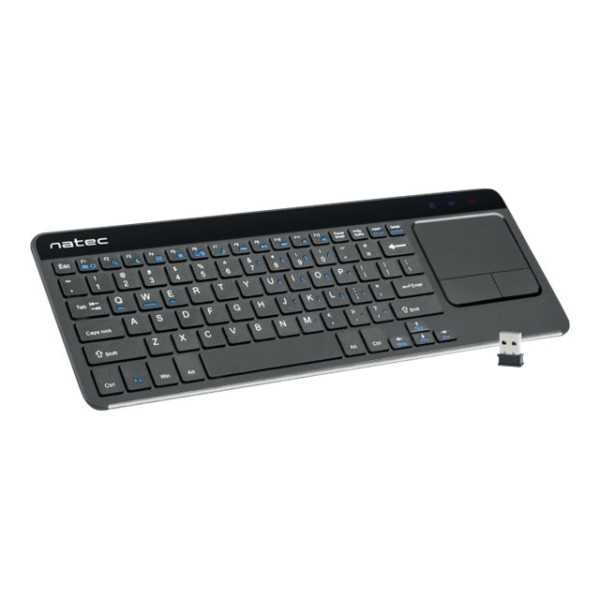 Natec klaviatūra NKL-0968 „Turbo Slim“ klaviatūra su „Trackpad Wireless“ US 400 g USB Type-A juoda