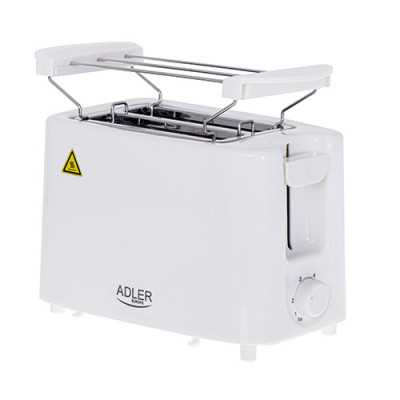 Adler Toaster AD 3223 Power 750 W Number of slots 2 Housing material Plastic White