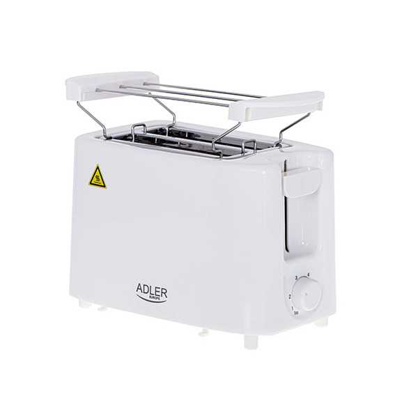 Adler Toaster AD 3223 Galia 750 W Lizdų skaičius 2 Korpuso medžiaga Plastikas Baltas