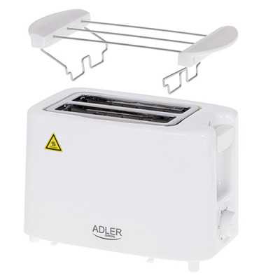 Adler Toaster AD 3223 Power 750 W Number of slots 2 Housing material Plastic White