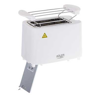 Adler Toaster AD 3223 Power 750 W Number of slots 2 Housing material Plastic White