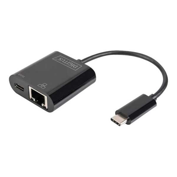 „ Digitus “ USB tipo C Gigabito eterneto adapteris + PD su maitinimo tiekimo funkcija DN-3027