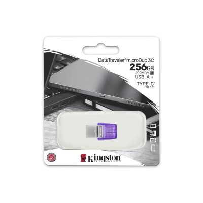 Kingston DataTraveler DT Micro Duo 3C 256 GB USB Type-C and Type-A Purple