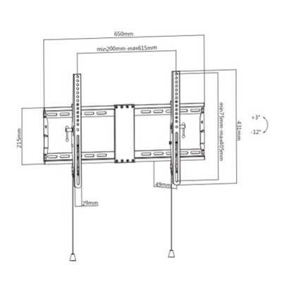 Gembird Wall mount Tilt 37-80 " Maximum weight (capacity) 70 kg Black