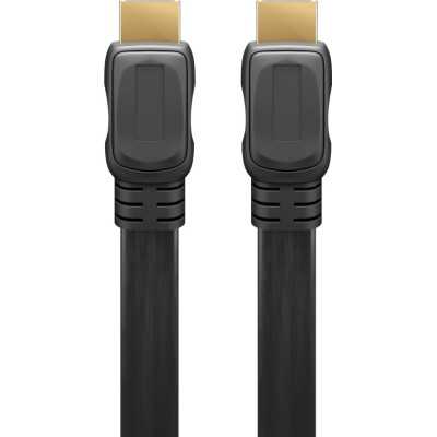 Goobay High Speed HDMI Flat Cable with Ethernet Black HDMI to HDMI 2 m