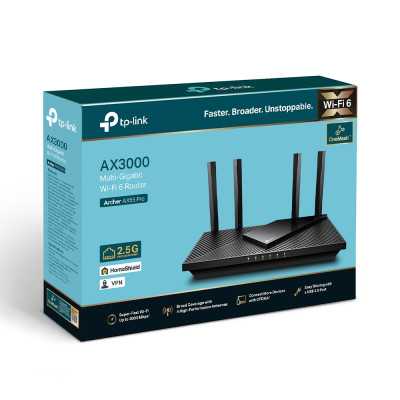 TP-LINK AX3000 Dual Band Gigabit Wi-Fi 6 Router Archer AX55 Pro 802.11ax 574+2402 Mbit/s 10/100/1000 Mbit/s Ethernet LAN (RJ-45)