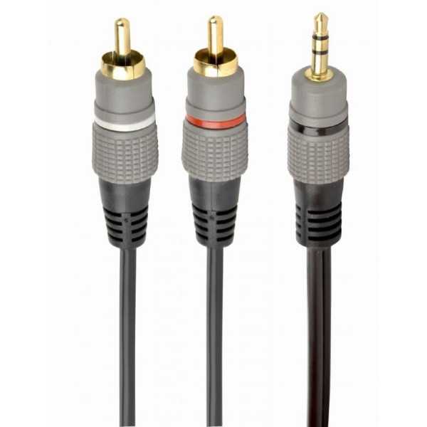 CABLE AUDIO 3.5MM TO 2RCA 10M/GOLD CCA-352-10M GEMBIRD