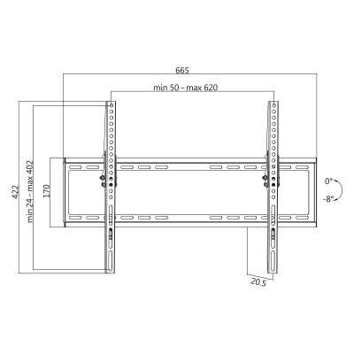 Logilink BP0039 TV Wall mount, 37"-70"", tilt, small Logilink Wall Mount BP0039 37-70 " Maximum weight (capacity) 35 kg Black