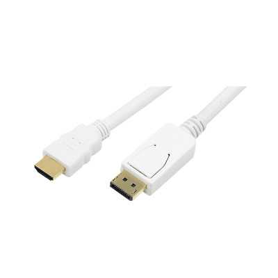 Logilink Cable DisplayPort to HDMI White DP to HDMI 2 m