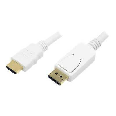 Logilink Cable DisplayPort to HDMI White DP to HDMI 2 m