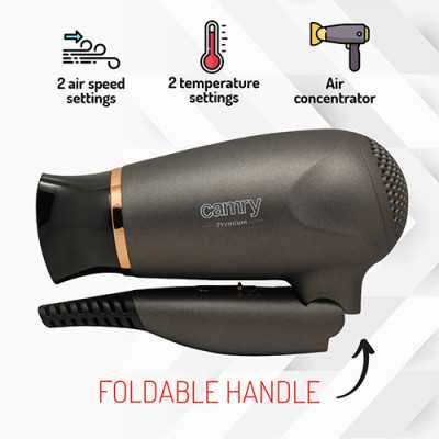 Camry Hair Dryer CR 2261 1400 W Number of temperature settings 2 Metallic Grey/Gold