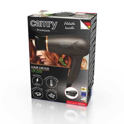 Camry Hair Dryer CR 2261 1400 W Number of temperature settings 2 Metallic Grey/Gold