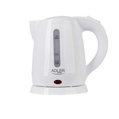 Adler Kettle AD 1272 Electric 1600 W 1 L Stainless steel/Polypropylene 360 rotational base White