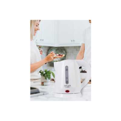 Adler Kettle AD 1272 Electric 1600 W 1 L Stainless steel/Polypropylene 360 rotational base White