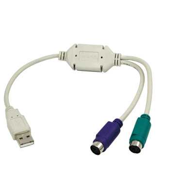 Logilink Adapter USB to PS/2 x2 : USB M 2x Mini DIN 6-pin FM 0.2 m