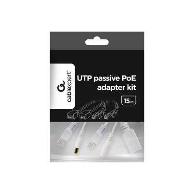 Gembird PP12-POE-0.15M-W 0.15 m White UTP passive PoE adapter kit