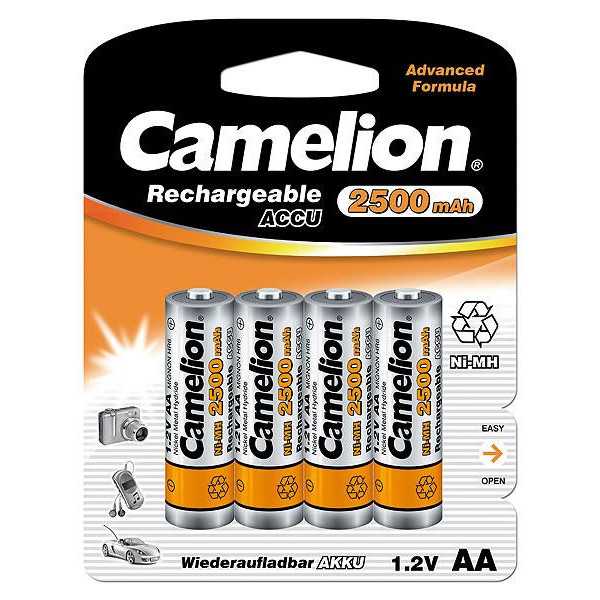 Camelion AA/HR6 2500 mAh Rechargeable Batteries Ni-MH 4 pc(s)