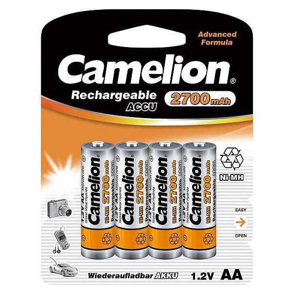 Camelion AA/HR6 2700 mAh įkraunamos baterijos Ni-MH 4 vnt.