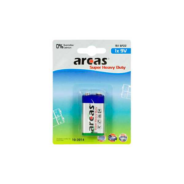 Arcas 9V/6LR61 Super Heavy Duty 1 vnt.