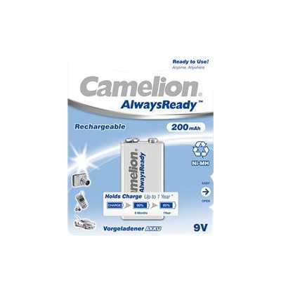 Camelion 9V/6HR61 200 mAh AlwaysReady Rechargeable Batteries Ni-MH 1 pc(s)