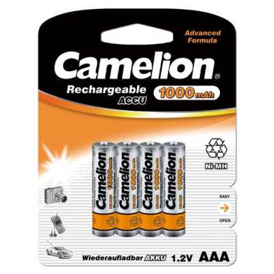 Camelion AAA/HR03 1000 mAh Rechargeable Batteries Ni-MH 4 pc(s)