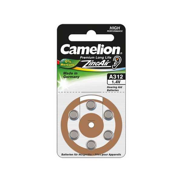 Camelion A312/DA312/ZL312 Cinko oro elementai 6 vnt.