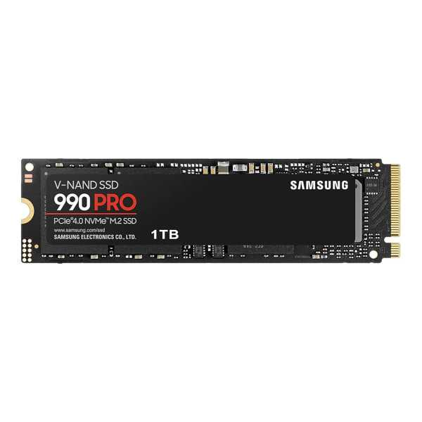 Samsung 990 PRO 1000 GB SSD formos faktorius M.2 2280 SSD sąsaja PCIe Gen4x4 Rašymo greitis 6900 MB/s Skaitymo greitis 7450 MB/s