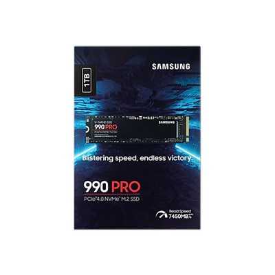 Samsung 990 PRO 1000 GB SSD form factor M.2 2280 SSD interface PCIe Gen4x4 Write speed 6900 MB/s Read speed 7450 MB/s