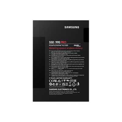 Samsung 990 PRO 1000 GB SSD form factor M.2 2280 SSD interface PCIe Gen4x4 Write speed 6900 MB/s Read speed 7450 MB/s