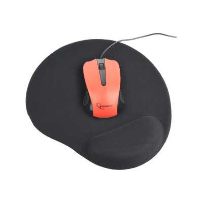 Gembird Gel mouse pad with wrist support Ergonomic mouse pad 240 x 220 x 4 mm Black